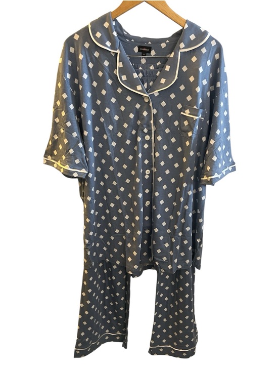 Cosabella Other - Cosabella Bella Pima Pajama Set 2X Blue Diamond Print Short Sleeve and Pants NWT